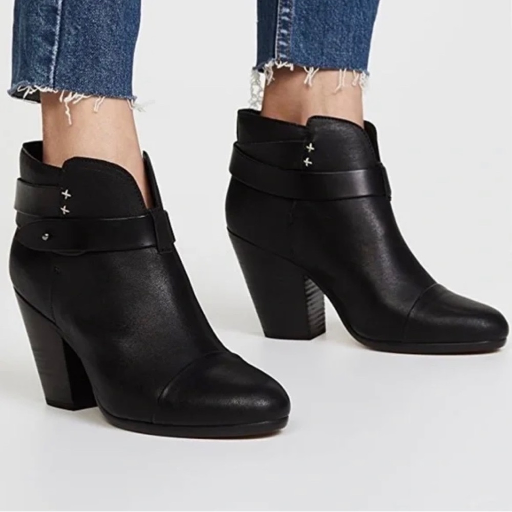 Rag & Bone black leather narrow boot